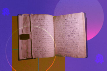 art showing a braille book and awards